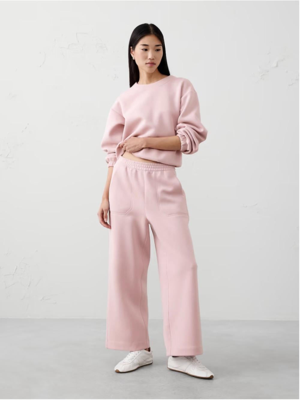 Banana Republic Factory Weekender High-Rise Knit Scuba Wide-Leg Ankle Pants